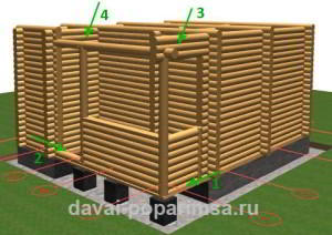 Деревянная баня 5x6 метров – чертежи бревенчатых стен 