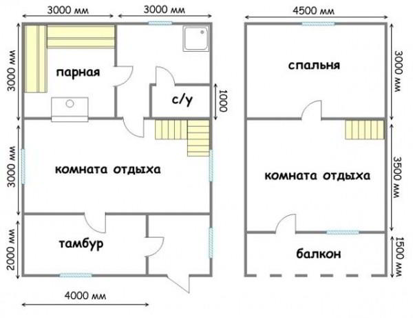 Дом баня с мансардой из бревна проекты