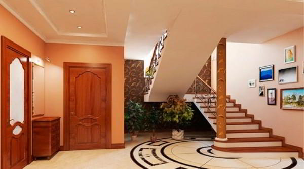 Интересные варианты дизайна холла с лестницей в частном доме 