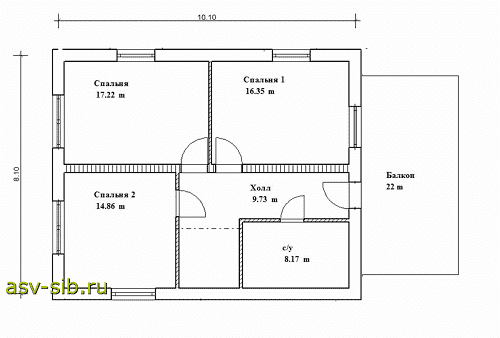 Проект дома из сибита 8х10 с отличной планировкой