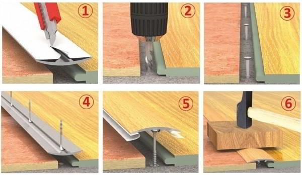 Порожек для плитки и ламината: как правильно положить его между покрытиями
