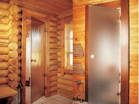 Стеклянная дверь в парную - Строим баню или сауну