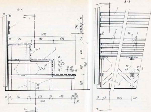 Полок для бани своими руками чертежи