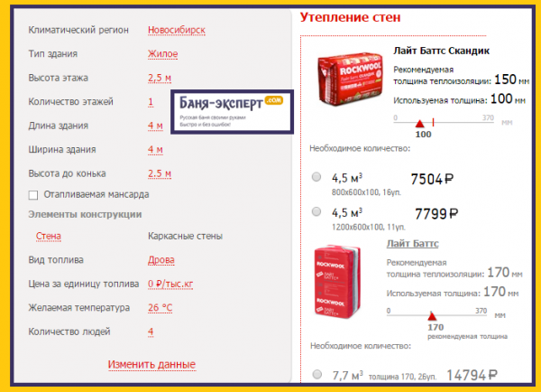 Утепление стен и потолка каркасной бани